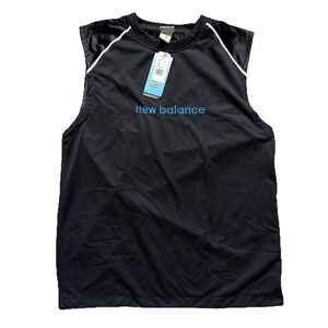 NEW Vintage New Balance Tank Top Sleeveless Shirt Mens Large Black Blue 90s